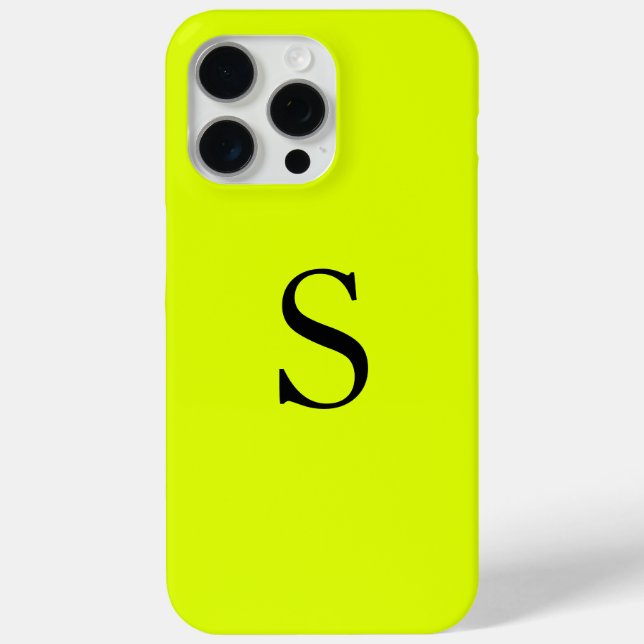 Funda De Case-Mate Para iPhone Monograma Nombre Chartreuse Fluorescente Aguja Ama (Reverso )
