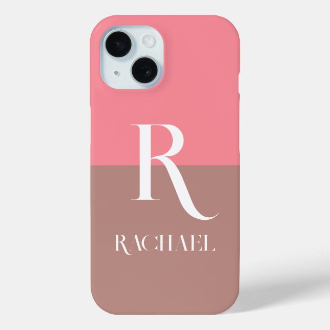 Funda De Case-Mate Para iPhone Monograma Nombre moderno estilo (Reverso )