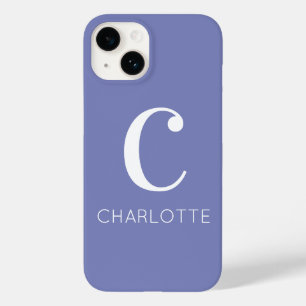 Funda Para iPhone 14 De Case-Mate Monograma Nombre Periwinkle moderno