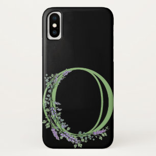 Funda Para iPhone X Monograma O Eucalipto Lavanda