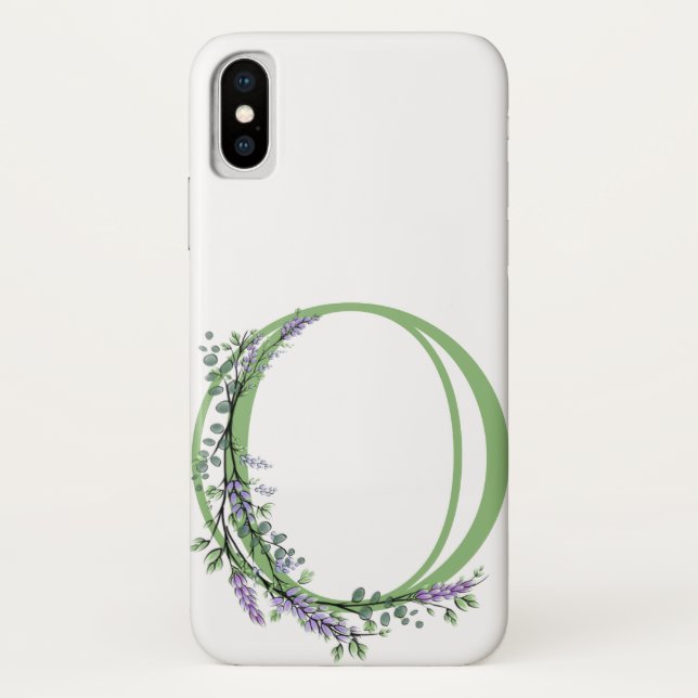 Funda De Case-Mate Para iPhone Monograma O Eucalipto Lavanda (Reverso)