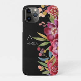 Funda Para iPhone 11 Pro Monograma o su nombre Guay Tropical Floral Black