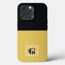 Monograma Oro Negro y Bonito Giratoria Inicial