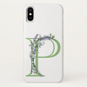 Funda Para iPhone X Monograma P Lavender Eucalyptus