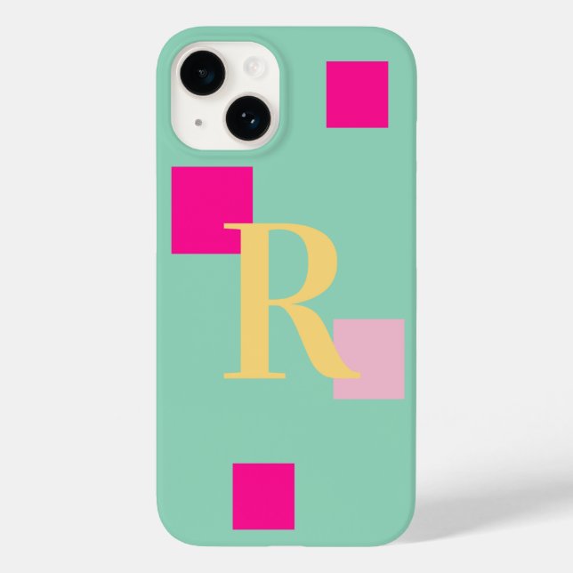 Funda De Case-Mate Para iPhone Monograma Pastel moderno (Reverso )