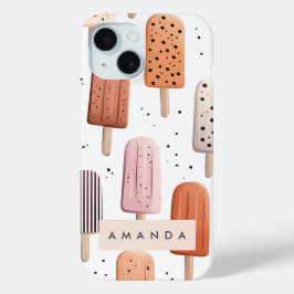 Funda Para iPhone 15 Monograma Patrón de paleta de corte personalizado