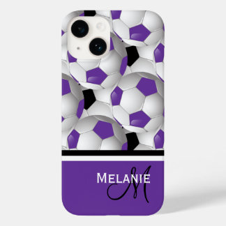 Funda Para iPhone 14 De Case-Mate Monograma Patrón de pelota negra púrpura