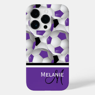 Funda Para iPhone 14 Pro De Case-Mate Monograma Patrón de pelota negra púrpura