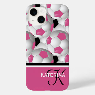 title_seo2 Monograma Patrón negro rosado de bola de fútbol