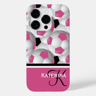 title_seo2 Monograma Patrón negro rosado de bola de fútbol