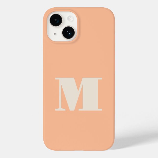 Funda De Case-Mate Para iPhone Monograma Peach Inicial Moderno (Reverso )