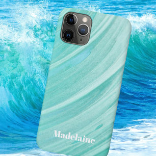 Funda Para iPhone 11 Pro Monograma personal de ola azul