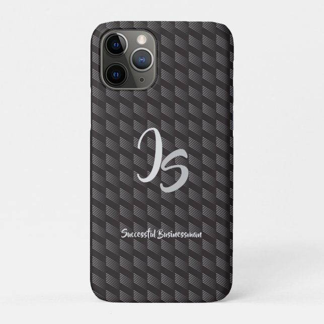 Funda De Case-Mate Para iPhone Monograma personal de plata "Exitoso empresario" (Reverso)