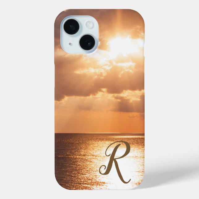 Funda De Case-Mate Para iPhone Monograma personal sobre el Golfo de México (Reverso )