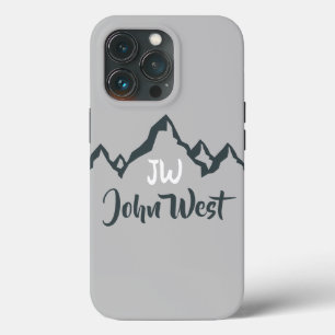 Funda Para iPhone 13 Pro Monograma personalizable de la gama de montañas di