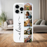 Funda Para iPhone 15 Pro Max Monograma Personalizado 5 Collage de fotos<br><div class="desc">Elegante Script Monograma Personalizado 5 Collage de fotos Estuche para iPhone</div>