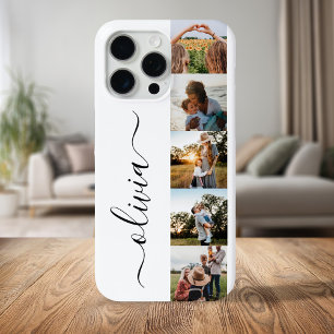 Funda Para iPhone 15 Pro Max Monograma Personalizado 5 Collage de fotos