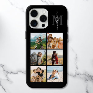 Funda Para iPhone 15 Pro Max Monograma Personalizado 6 Collage de fotos