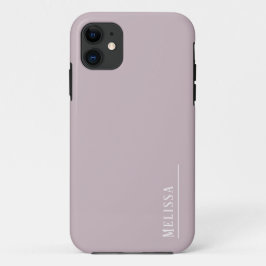 Funda Para iPhone 11 Monograma personalizado, color malva moderno