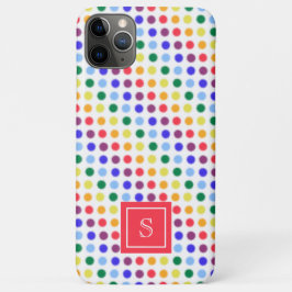 Funda Para iPhone 11 Pro Max Monograma personalizado con puntos de polka arcoir