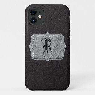 title_seo2 Monograma personalizado cuero negro retro