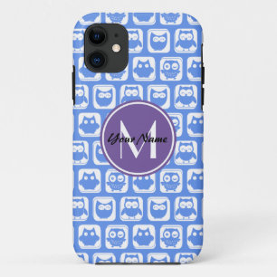 title_seo2 Monograma Personalizado de lechuza azul y lilac pe