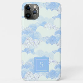 Funda Para iPhone 11 Pro Max Monograma personalizado de nubes de lluvia