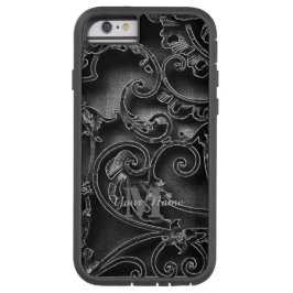Funda Para iPhone 13 Monograma personalizado de patrón gótico negro