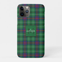 Funda Para iPhone 11 Pro Monograma personalizado de Plaid Clan Duncan Tarta