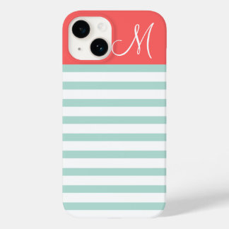 Funda Para iPhone 14 De Case-Mate Monograma Personalizado de tiras precorales de tin