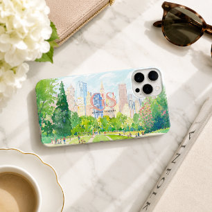 Funda Para iPhone 15 Pro Max Monograma personalizado del horizonte del parque u