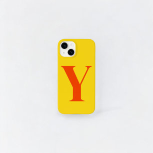 Funda Para iPhone 14 De Case-Mate Monograma personalizado inicial amarillo naranja