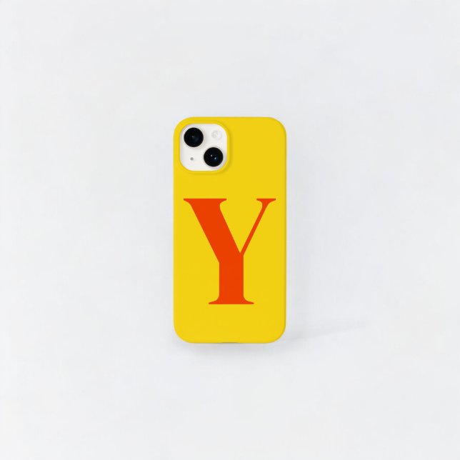 Funda De Case-Mate Para iPhone Monograma personalizado inicial amarillo naranja (Subido por el creador)