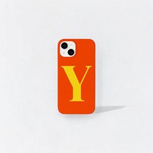 Funda Para iPhone 14 De Case-Mate Monograma personalizado inicial amarillo naranja
