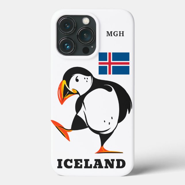 Funda De Case-Mate Para iPhone Monograma personalizado Islandia (Reverso )
