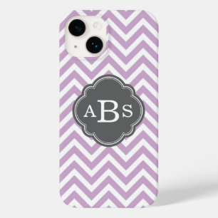 title_seo2 Monograma Personalizado Lilac Purple y Gray Chevro