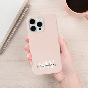 Funda Para iPhone 13 Monograma personalizado moderno Rosa