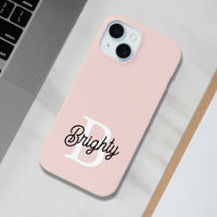 Monograma personalizado moderno y nombre Pastel ro