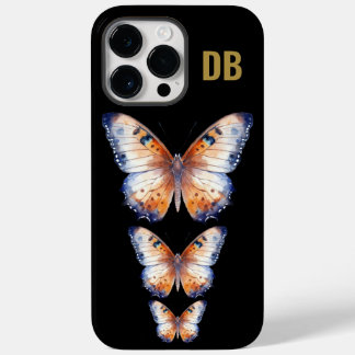 Funda Para iPhone 14 Pro Max De Case-Mate Monograma Personalizado negro de mariposa colorida