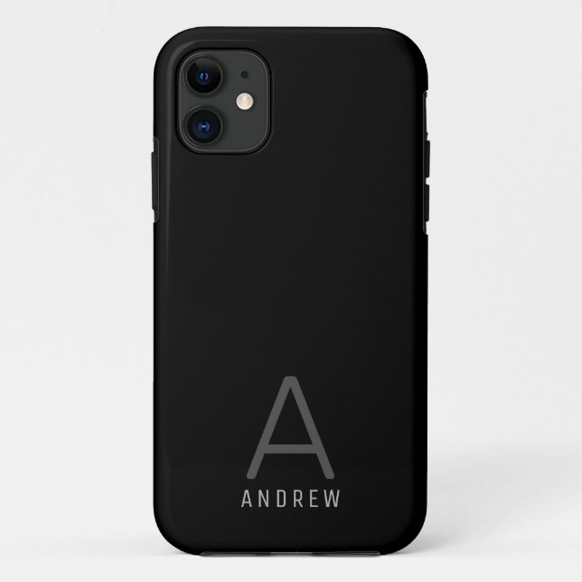 Funda De Case-Mate Para iPhone Monograma personalizado personalizado Nombre simpl (Reverso)