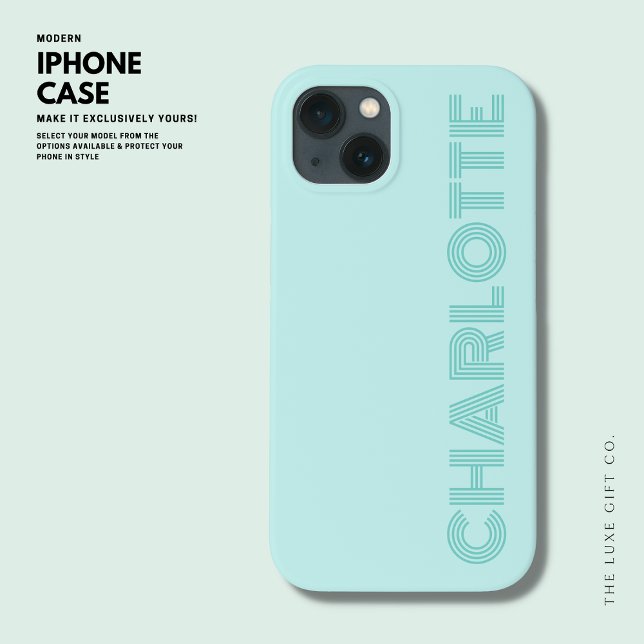 Funda De Case-Mate Para iPhone Monograma personalizado verde simple y de moda (Subido por el creador)