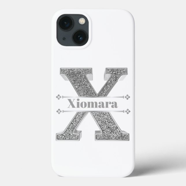Funda De Case-Mate Para iPhone Monograma Plata Original Personalizado X Su Nombre (Reverso)