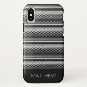 Funda Para iPhone XS Monograma plateado moderno