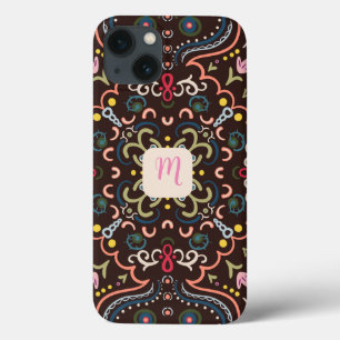 Funda Para iPhone 13 Monograma preppy y colorido