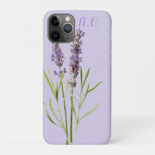 Funda Para iPhone 11 Pro Monograma púrpura de lavanda femenina y gitana
