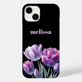 Funda Para iPhone 14 De Case-Mate Monograma púrpura elegante personalizado