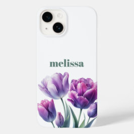 Funda Para iPhone 14 De Case-Mate Monograma púrpura elegante personalizado