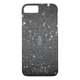 Funda Para iPhone 8/7 Monograma Purpurina negro parquear