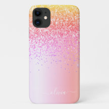 Monograma Purpurina púrpura de oro rosa del arcoir