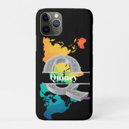 Funda Para iPhone 11 Pro Monograma Q inicial plateado personalizado Su nomb